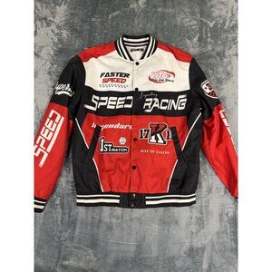 Manfinity Speed Racing Jacket Red Black White Graphics Size S
